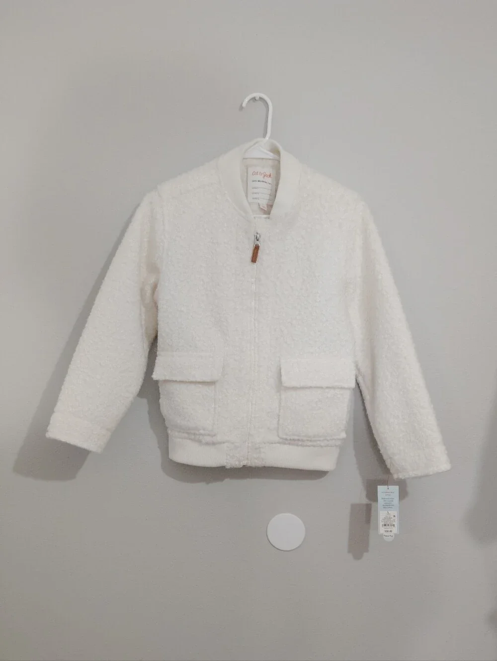 Cat & Jack Cream Sherpa Bomber Jacket